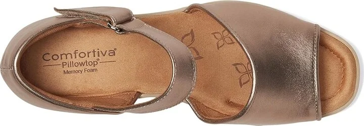 Comfortiva Daniella Women's Sandals Light Espresso : 9.5 M (B), Leather - Image 2