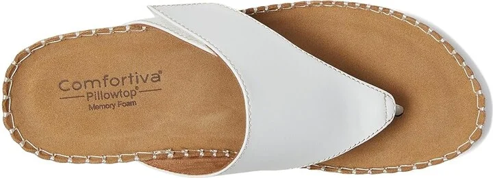 Comfortiva Edwyn Women's Sandals White : 8 W (D), Leather - Image 2