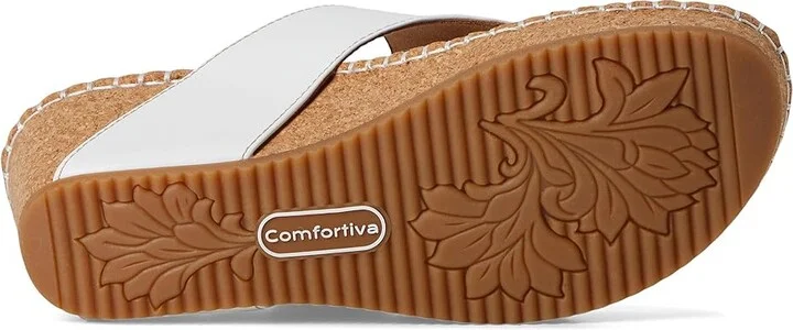 Comfortiva Edwyn Women's Sandals White : 8 W (D), Leather - Image 3