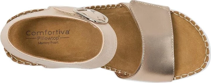 Comfortiva Eldorah Women's Sandals Beige-Gold : 7 M (B), Leather - Image 2