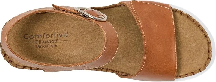 Comfortiva Eldorah Women's Sandals Luggage : 6 W (D), Leather - Image 2