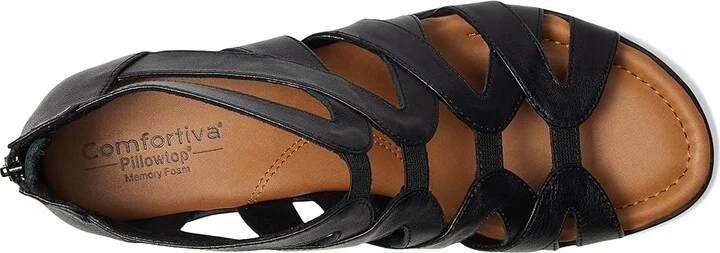 Comfortiva Eternia Women's Sandals Black : 8 W (D), Leather - Image 2