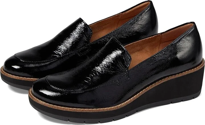 Comfortiva Farland Women's Shoes Black Crinkle Patent : 6 W (D), Leather