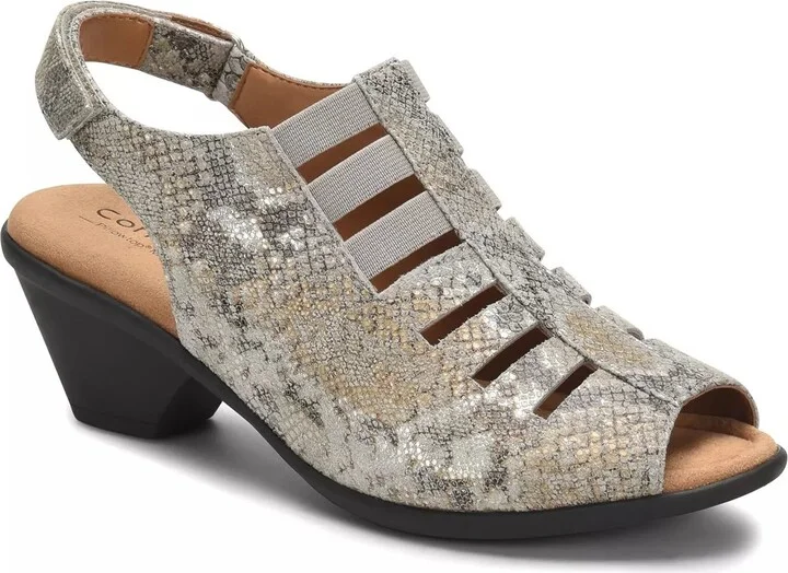 Taupe/Gold Metallic Snake Print