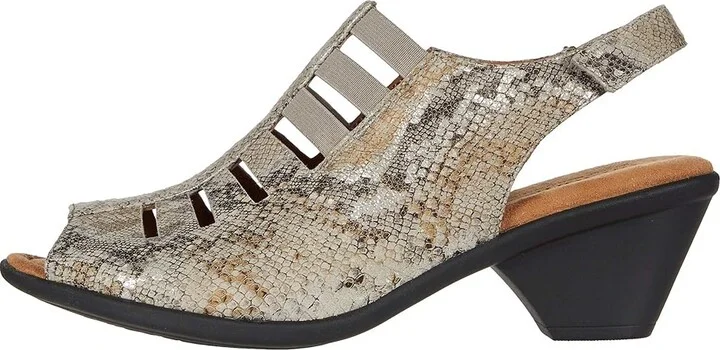 Comfortiva Faye Women's 1-2 inch heel Shoes Light Grey Rockafeller Snake Print : 6 W (D), Leather/Synthetic - Image 7