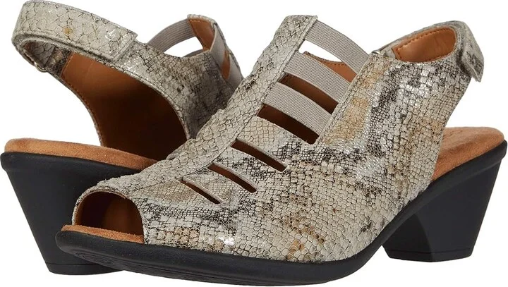 Comfortiva Faye Women's 1-2 inch heel Shoes Light Grey Rockafeller Snake Print : 6 W (D), Leather/Synthetic