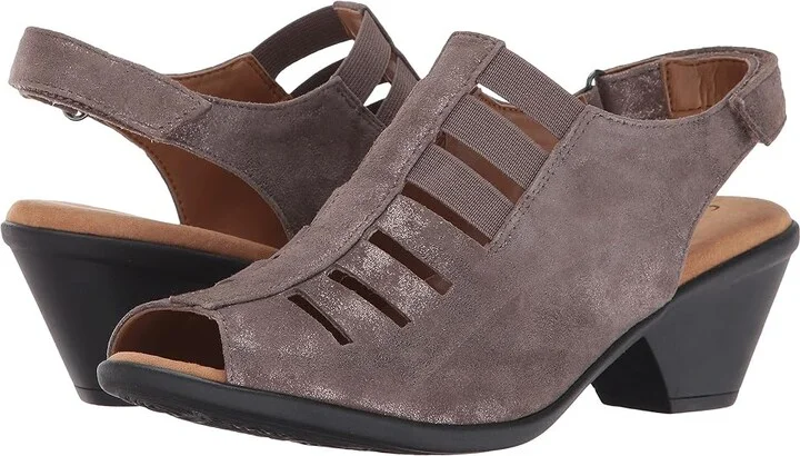 Comfortiva Faye Women's 1-2 inch heel Shoes Smoke Distressed Foil Suede : 5 M (B), Leather/Nubuck/Synthetic