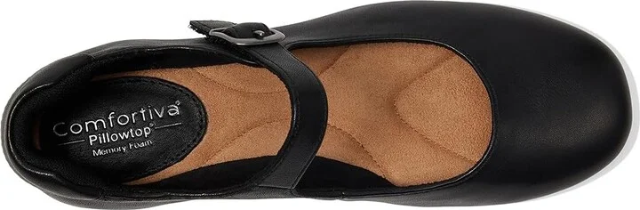 Comfortiva Kaylee Women's Flat Shoes Black : 8.5 W (D), Leather/Rubber - Image 2