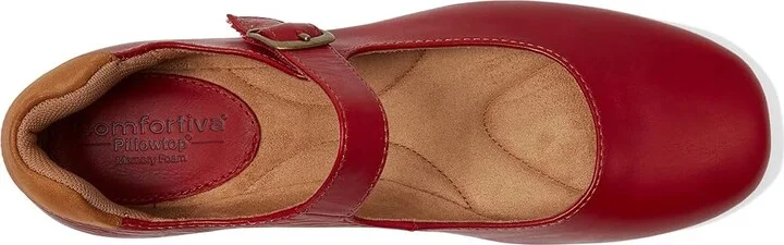 Comfortiva Kaylee Women's Flat Shoes Cherry Red : 11 W (D), Leather/Rubber - Image 2