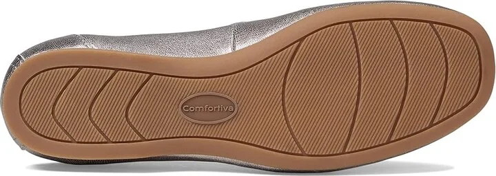 Comfortiva Keegan Women's Flat Shoes Grey Gold : 8 M (B), Leather - Image 3
