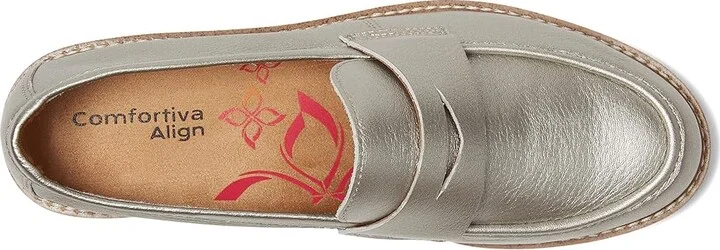 Comfortiva Lakota Women's Flat Shoes Silver : 7 W (D), Leather - Image 2