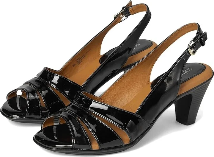 Comfortiva Neima - Soft Spots Women's Dress Sandals Black Patent : 5 M (B), Leather/Synthetic