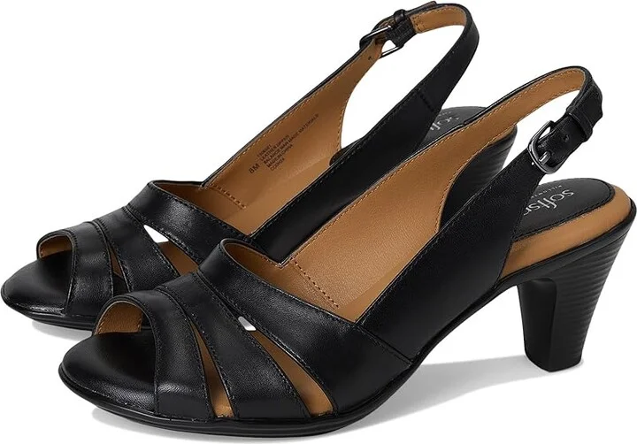 Comfortiva Neima - Soft Spots Women's Dress Sandals Black Velvet Sheep Nappa : 5 M (B), Leather/Synthetic