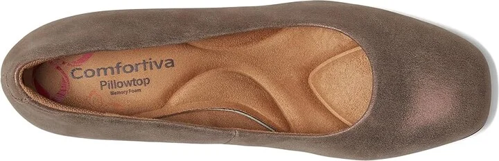 Comfortiva Peach High Women's Heels Coffee Metallic Suede : 7.5 W (D), Leather - Image 2