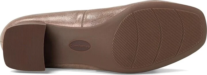 Comfortiva Peach High Women's Heels Coffee Metallic Suede : 7.5 W (D), Leather - Image 3
