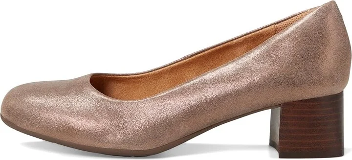 Comfortiva Peach High Women's Heels Coffee Metallic Suede : 7.5 W (D), Leather - Image 6