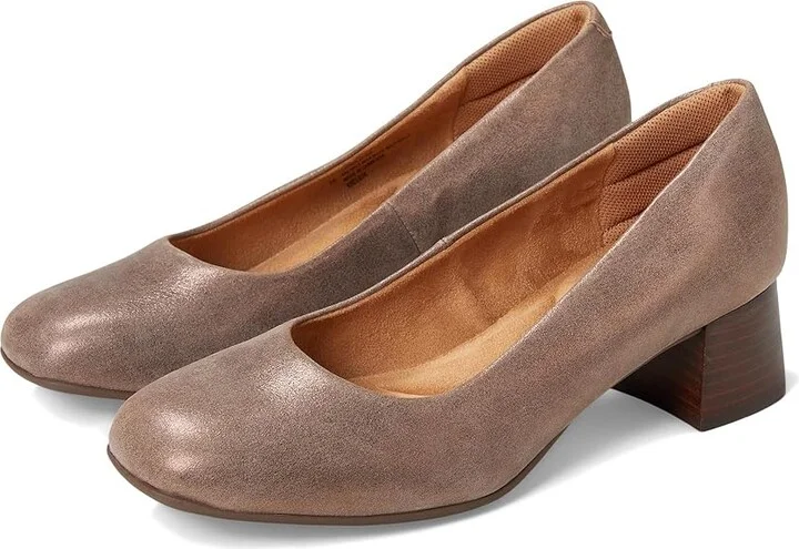 Comfortiva Peach High Women's Heels Coffee Metallic Suede : 7.5 W (D), Leather