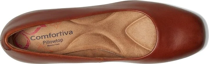 Comfortiva Peach High Women's Heels Cork Brown : 7 W (D), Leather - Image 2