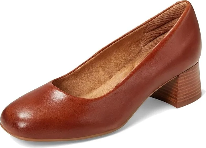 Comfortiva Peach High Women's Heels Cork Brown : 7 W (D), Leather - Image 5