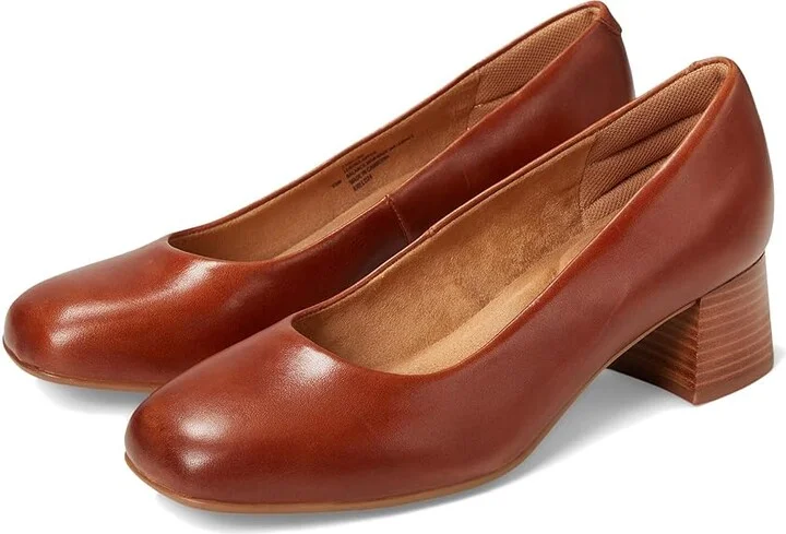 Comfortiva Peach High Women's Heels Cork Brown : 7 W (D), Leather