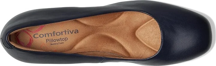 Comfortiva Peach High Women's Heels Sky Navy : 8 M (B), Leather - Image 2