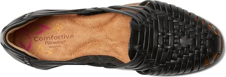 Comfortiva Rainer Women's Wedge Shoes Black : 6 M (B), Leather - Image 2