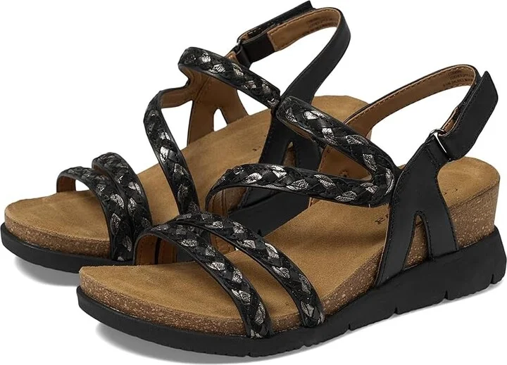 Comfortiva Silvia Women's Sandals Black : 10 W (D), Leather/Rubber