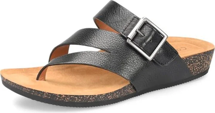 Comfortiva Women's Geary Flexible Slip-Resistant Casual Leather Slide Sandals