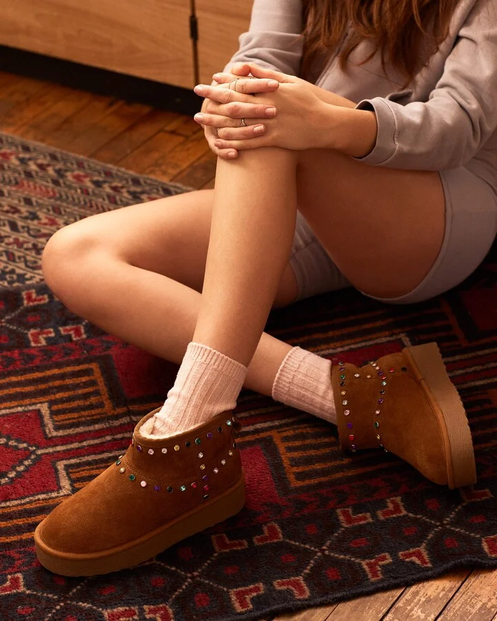 Comfy Chestnut Suede Rhinestones - Image 8