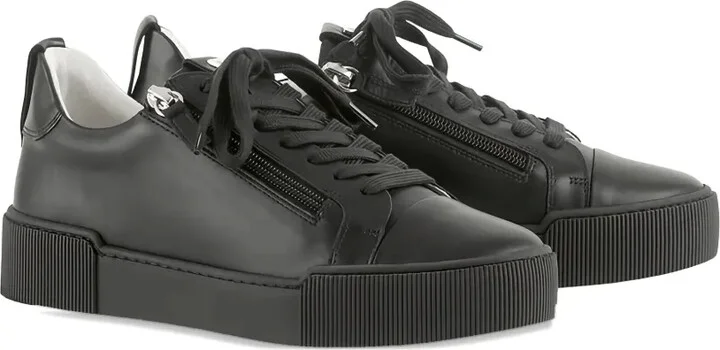 Comfy leather zip-detail sneakers - Image 2