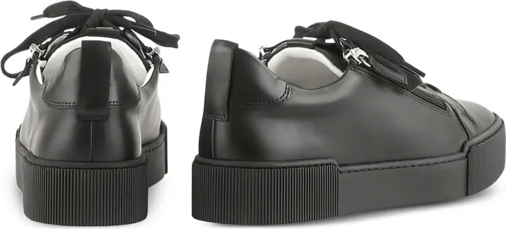 Comfy leather zip-detail sneakers - Image 3