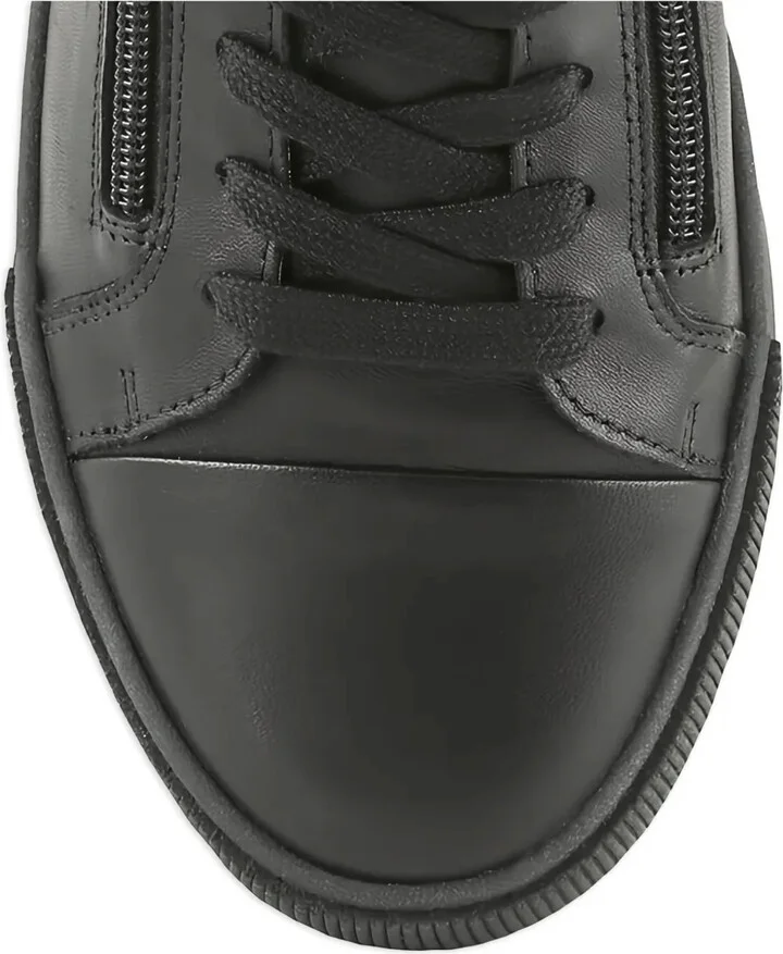 Comfy leather zip-detail sneakers - Image 4