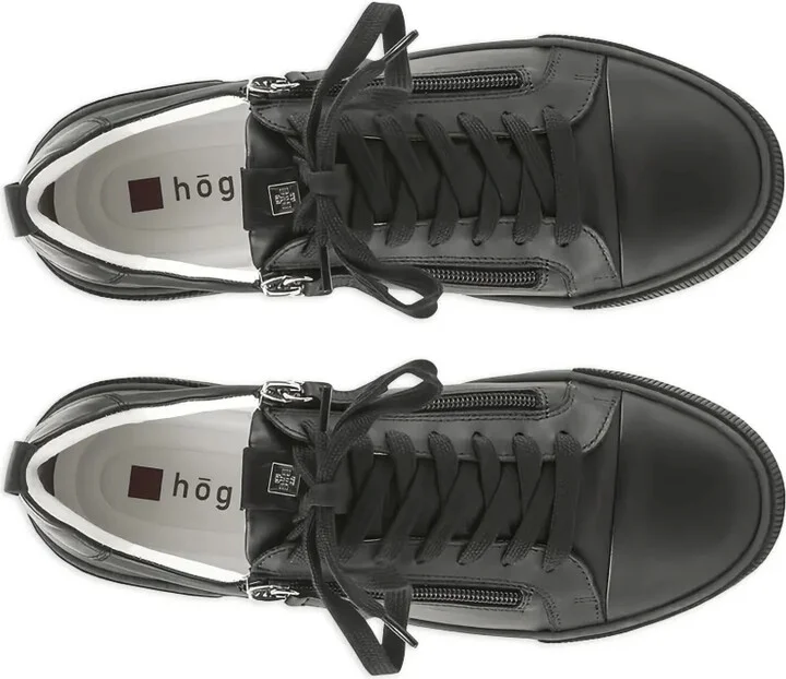 Comfy leather zip-detail sneakers - Image 5