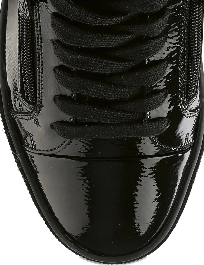 Comfy patent-leather lace-up sneakers - Image 4