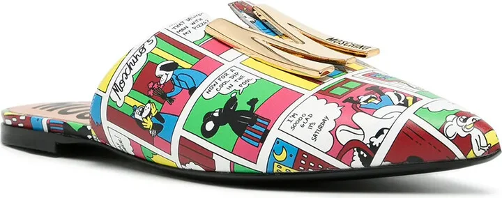 Comics-Print Flat Slippers - Image 2