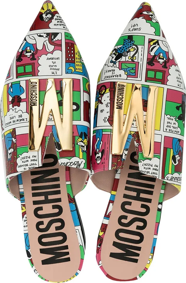 Comics-Print Flat Slippers - Image 4