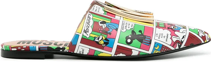 Comics-Print Flat Slippers
