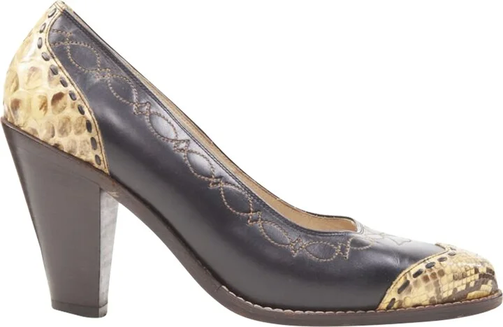 Comme Des Garcons leather western cuban heel