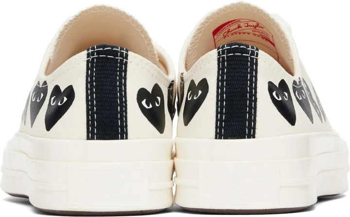 COMME des GARÇONS PLAY Beige Converse Edition Chuck 70 Multi Heart Sneakers - Image 2