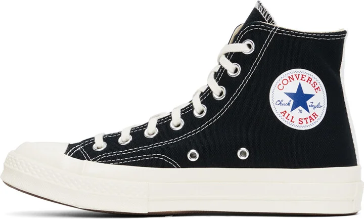 COMME des GARÇONS PLAY Black Converse Edition Chuck 70 High Top Sneakers - Image 3