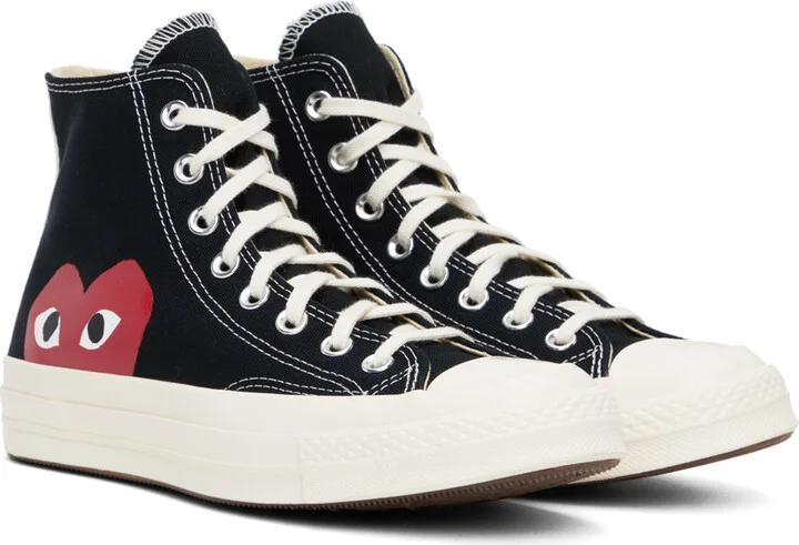 COMME des GARÇONS PLAY Black Converse Edition Chuck 70 High Top Sneakers - Image 4
