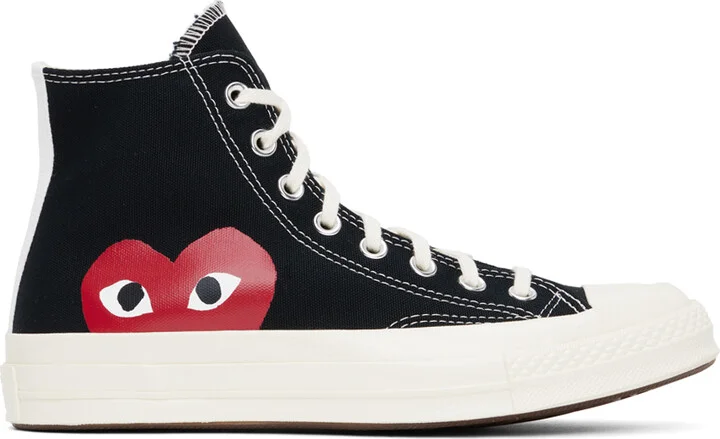 COMME des GARÇONS PLAY Black Converse Edition Chuck 70 High Top Sneakers
