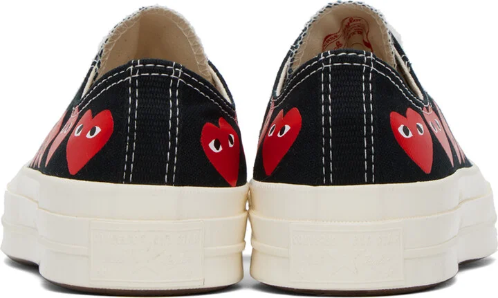 COMME des GARÇONS PLAY Black Converse Edition Chuck 70 Multi Heart Sneakers - Image 2