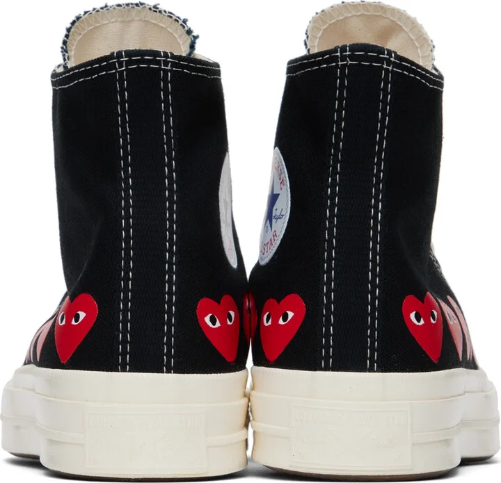 COMME des GARÇONS PLAY Black Converse Edition Chuck 70 Multi Heart Sneakers - Image 2