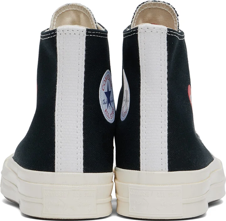COMME des GARÇONS PLAY Black Converse Edition Chuck 70 OG Single Heart Sneakers - Image 2