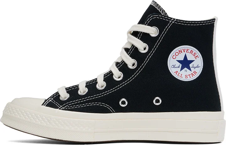 COMME des GARÇONS PLAY Black Converse Edition Chuck 70 OG Single Heart Sneakers - Image 3