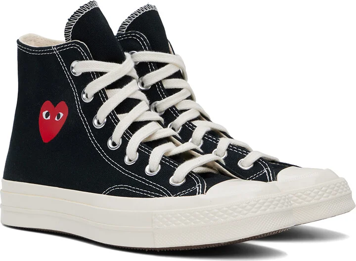 COMME des GARÇONS PLAY Black Converse Edition Chuck 70 OG Single Heart Sneakers - Image 4