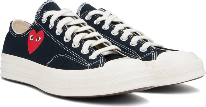 COMME des GARÇONS PLAY Black Converse Edition Chuck 70 OG Single Heart Sneakers - Image 4