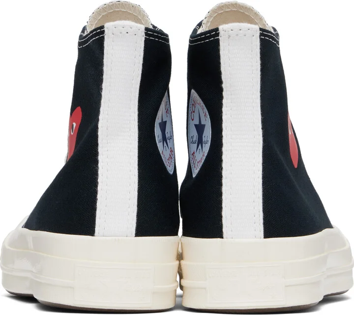 COMME des GARÇONS PLAY Black Converse Edition Chuck 70 OG Single Heart Sneakers - Image 2