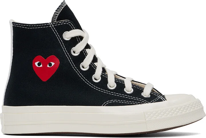 COMME des GARÇONS PLAY Black Converse Edition Chuck 70 OG Single Heart Sneakers
